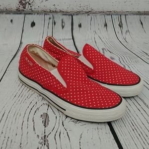 Converse One Star Red White Dot Slip On Sneakers